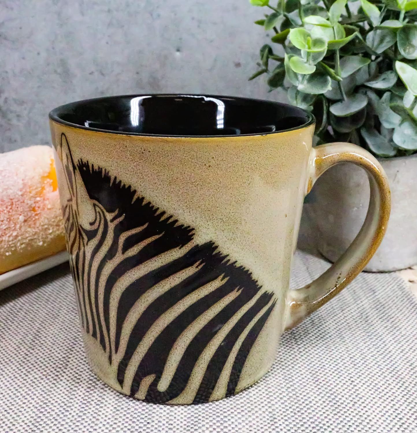  | Ebros Ceramic Animal Totem Spirit Zebra Horse Print Drinking Beverage Mug 16oz Drink Coffee Cup Safari Themed Glazed Earthenware Kitchen And Dining Accessory Decor For Zebras Wildlife Animals: Plates