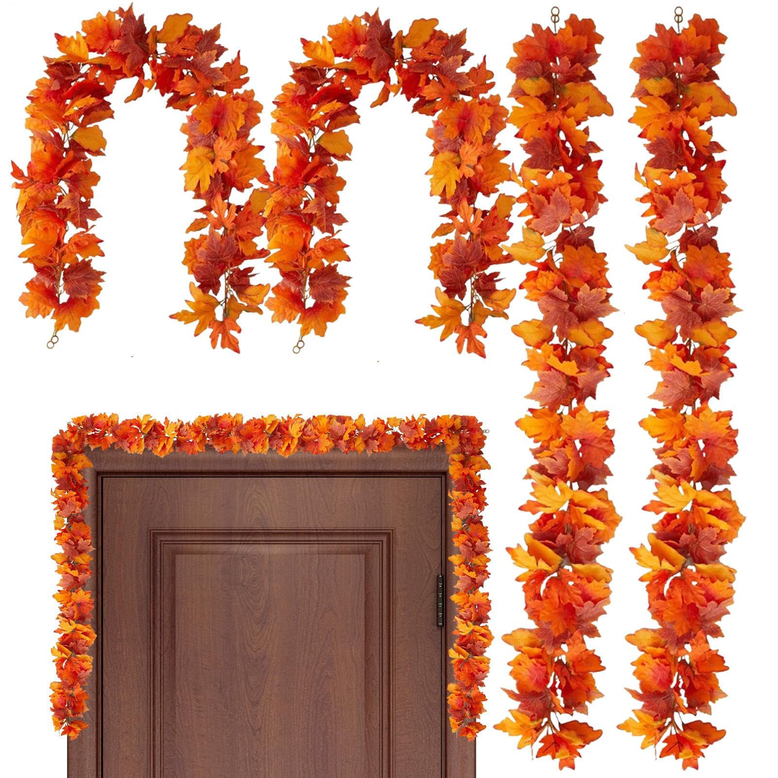 Guirlande de feuilles d'érable pour décoration vintage de porte