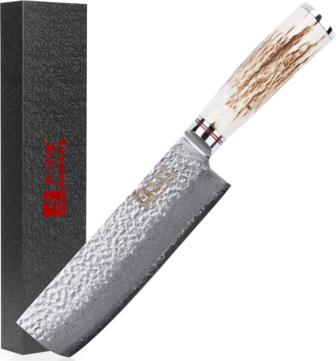 Sunlong Nakiri Knives 6.5 inch Usuba Knives Japanese Hammered