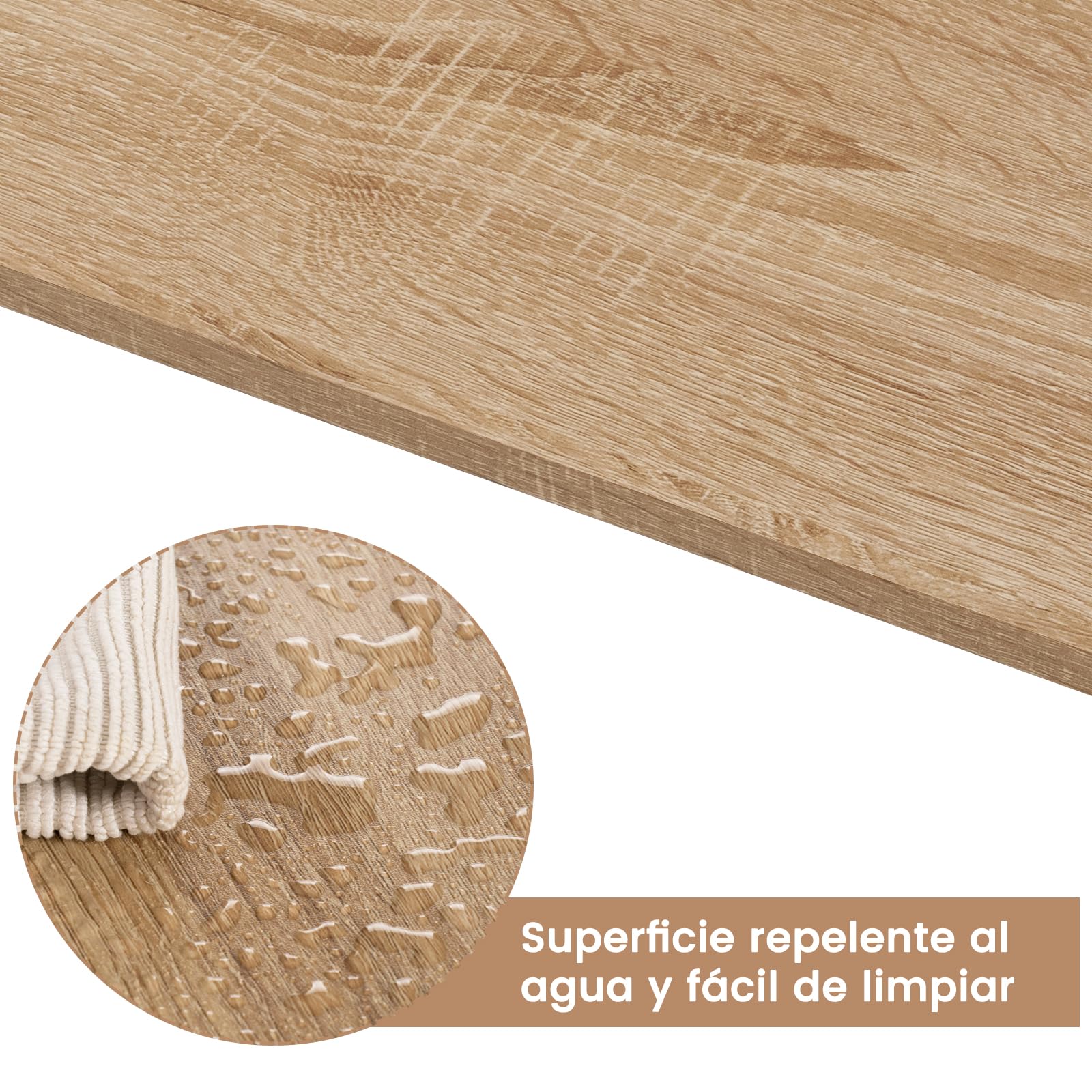 WOLTU Mesa de Bar con Estantes, Mesa Alta Cocina de Marco Metal Robusto, Barra Cocina con 3 Compartimentos Abiertos de Almacenamiento para Comedor, Roble Claro