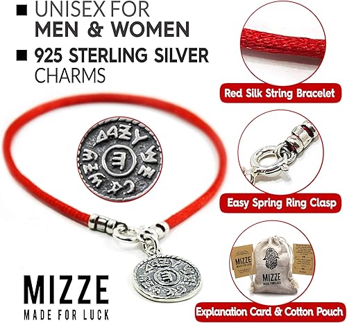 Miniatura 2 de Prosperity & Success - Pulsera de plata de ley con amuleto de moneda en cuerda de seda roja, pulsera de protección de 7 pulgadas para mujer, regalo