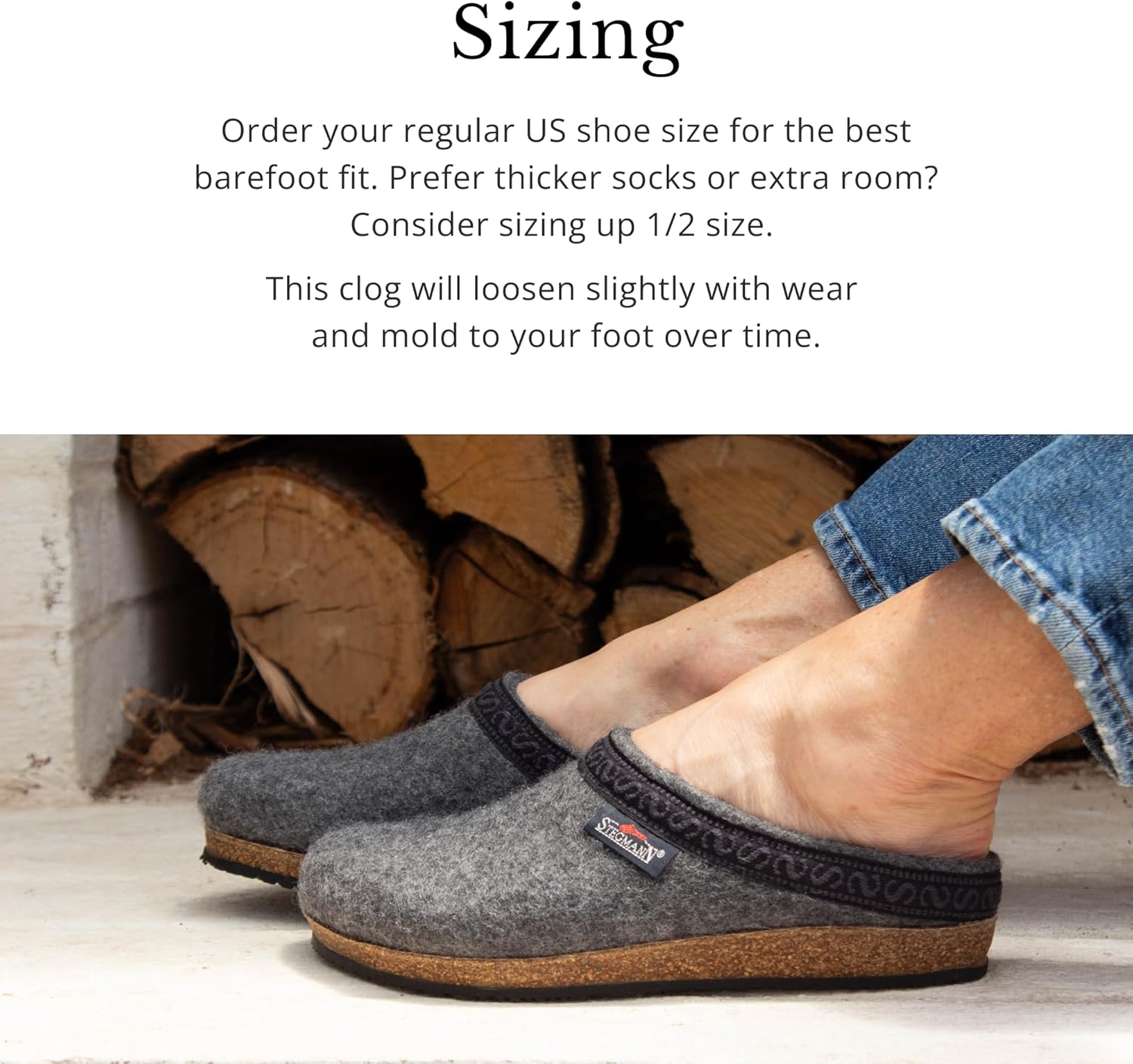 Stegmann Women's 'Original 108' Wool Clog with Cork Sole - Medium Width - Image 8