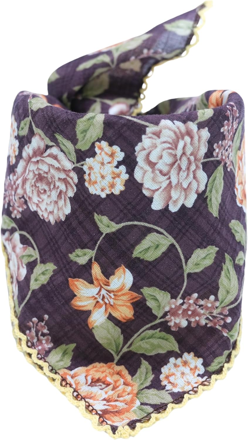 Soft Cotton & Viscose(Bamboo) Floral Bandanas, Hair wrapper, Headband, Handkerchief, Hair scarf, Neckerchief, 21”X21”