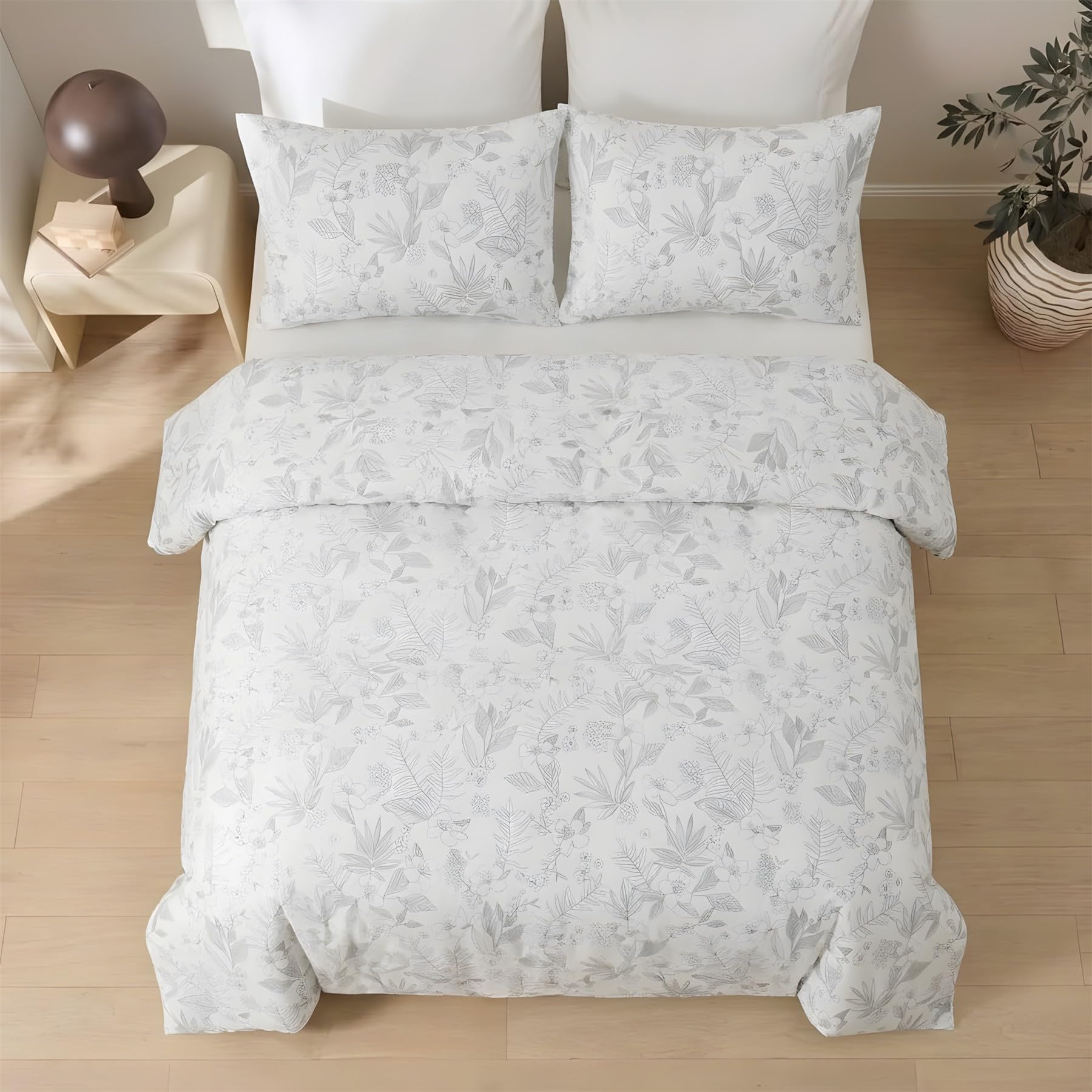 Housse Couette Gris Pâle 200x200 en Microfibre Premium Douceur Durable QF352