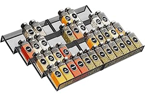 Spice Drawer Organizer with Expandable Tray and 8 Interchangeable Mesh Spice Jars,...