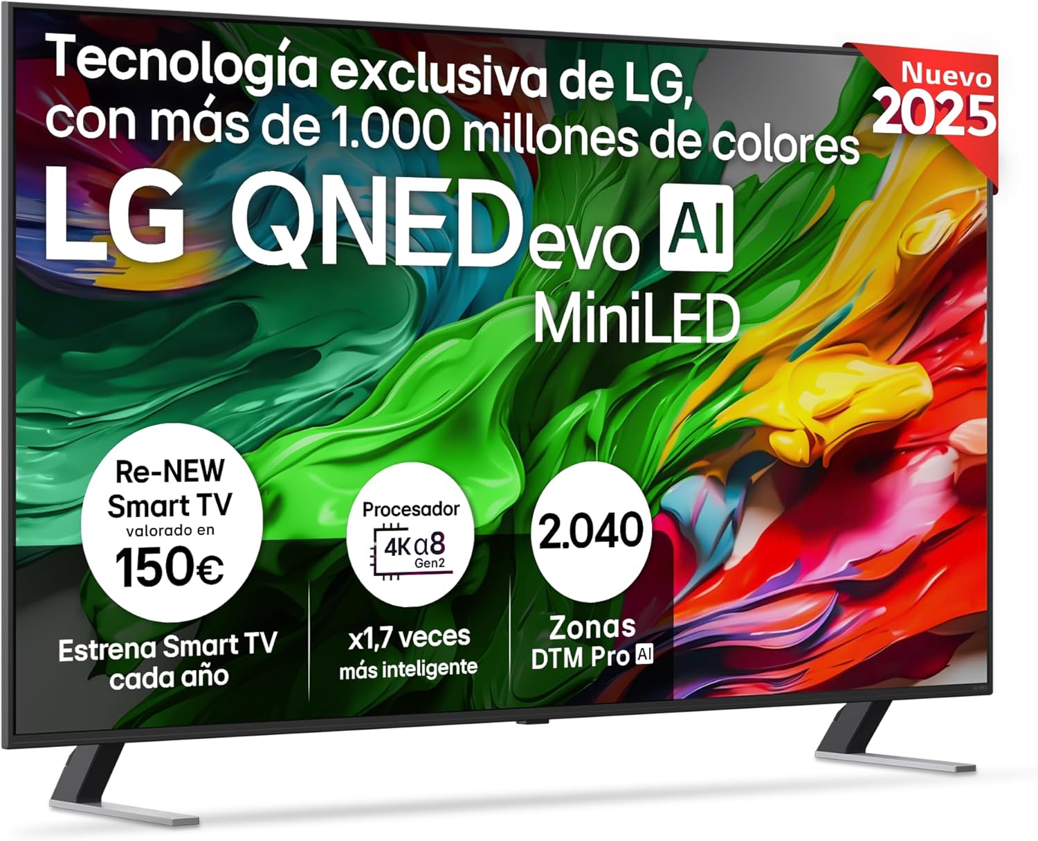 Televisor LG de 65″ 4K QNED EVO WebOS 25 con Alexa y Google Assistant por 529€