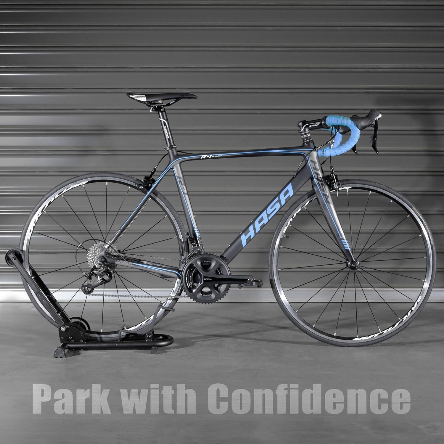 BikeHand Foldable Bike Stand Floor Rack | Sturdy & Durable Quick-Fold Design for MTB & Road Bicycle Storage - up to 2.4" Tire Width | Portable Bike Rack Garage Foldable Storage Stand | Updated Design - Image 6