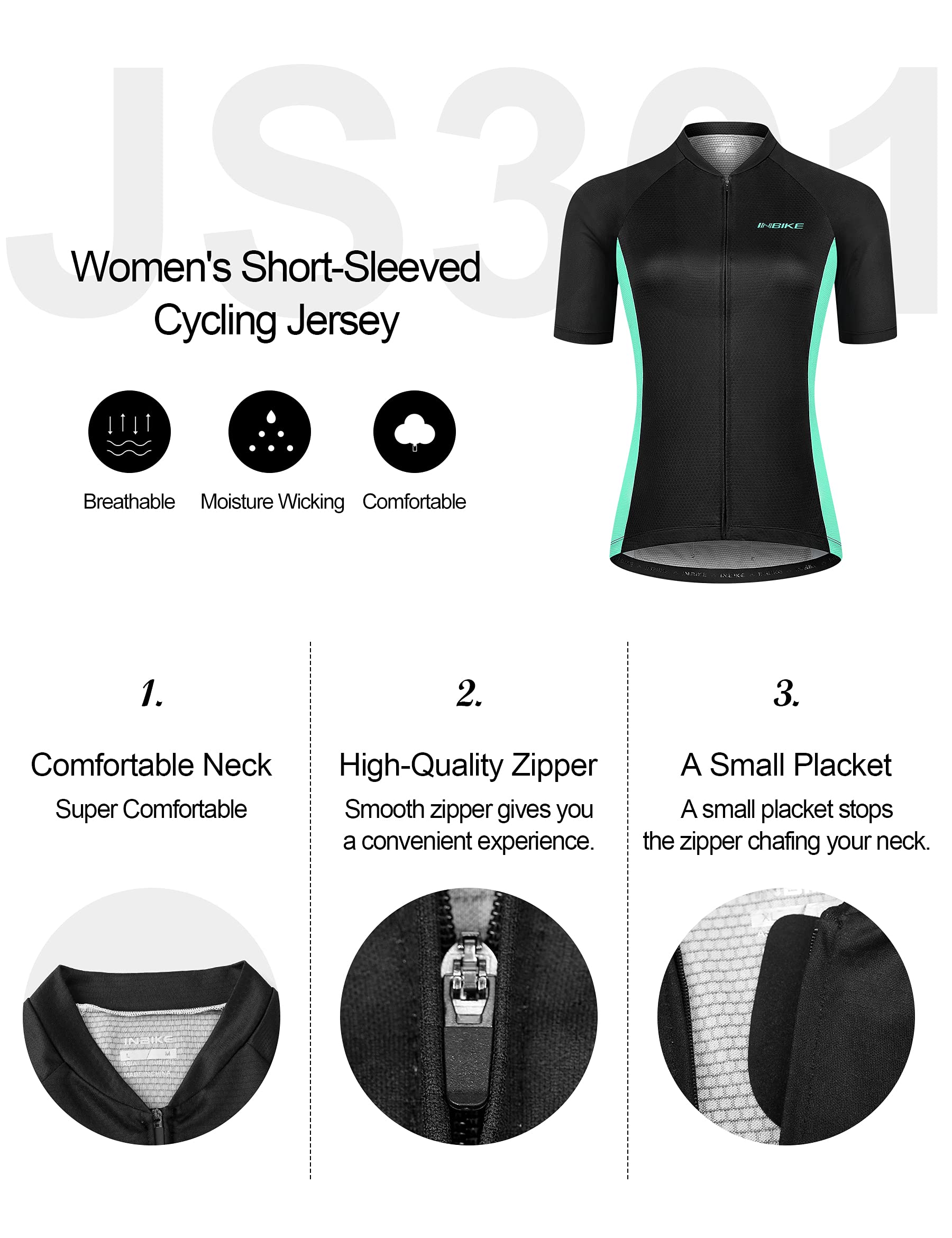 INBIKE Maillot de Ciclismo Profesional para Mujer Verano Secado Rápido Bicicleta Carretera Slim Fit Rosa MTB