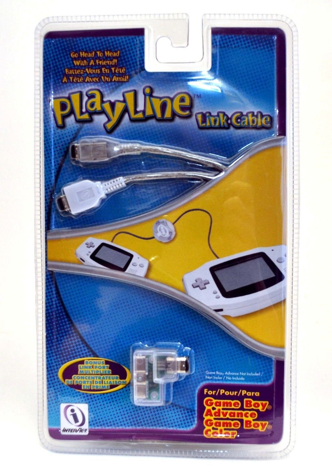 InterAct PlayLine Link Cable GBA Game Boy Color/Advance SP WHITE port shark