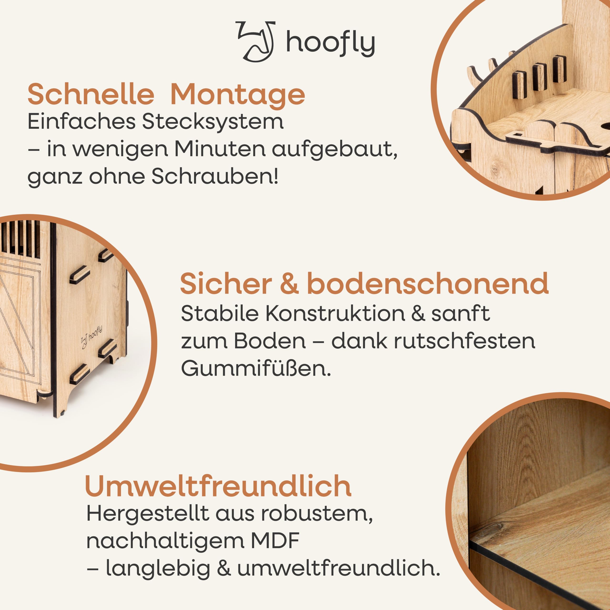 Hobby Horse Écurie – Accessoire Pratique avec Portes, Rangement & Crochets/Support Robuste pour Cheval bâton/Box en Bois pour 1 Hobby Horse