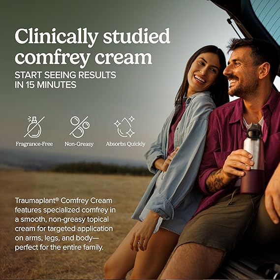 Terry Naturally Traumaplant Comfrey Cream - 3.53 oz (100 g) - Non-Staining Topical Botanical, Free Of Toxic Pyrrolizidine Alkaloids (PAs) & Parabens - For External Use Only