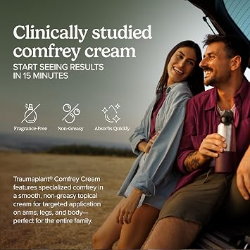 Terry Naturally Traumaplant Comfrey Cream - 3.53 oz (100 g) - Non-Staining Topical Botanical, Free Of Toxic Pyrrolizidine Alkaloids (PAs) & Parabens - For External Use Only