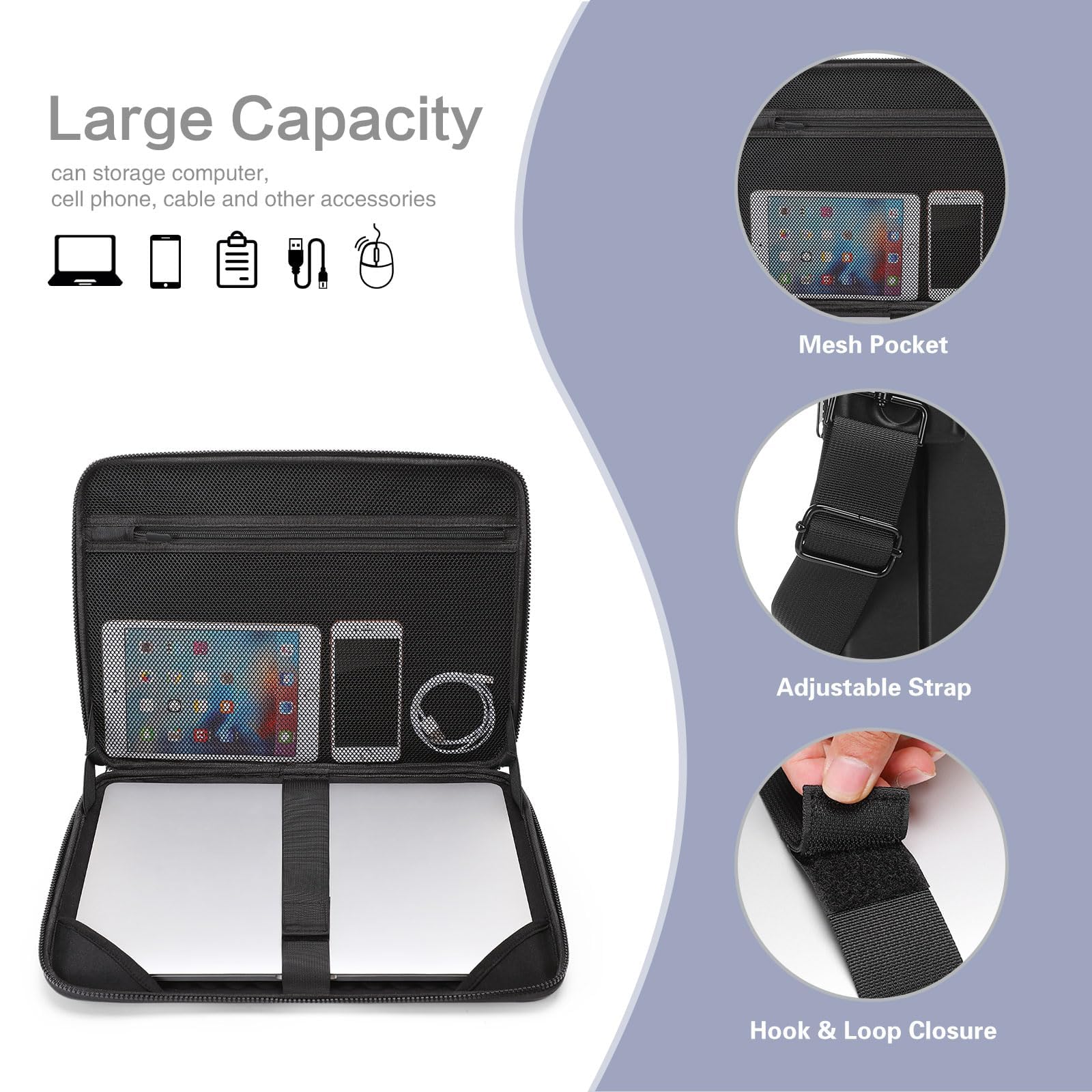 MOSISO Hartschale Laptoptasche, Laptop Schultertasche