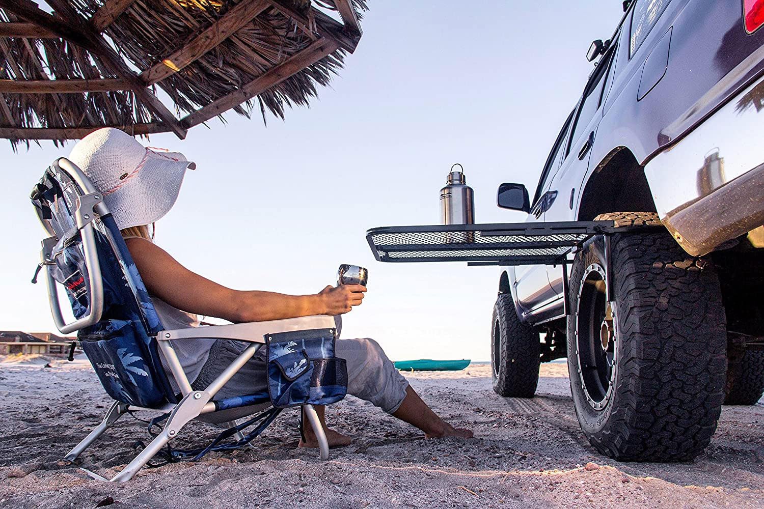 Table de camping portable en fer pour pneus de voiture