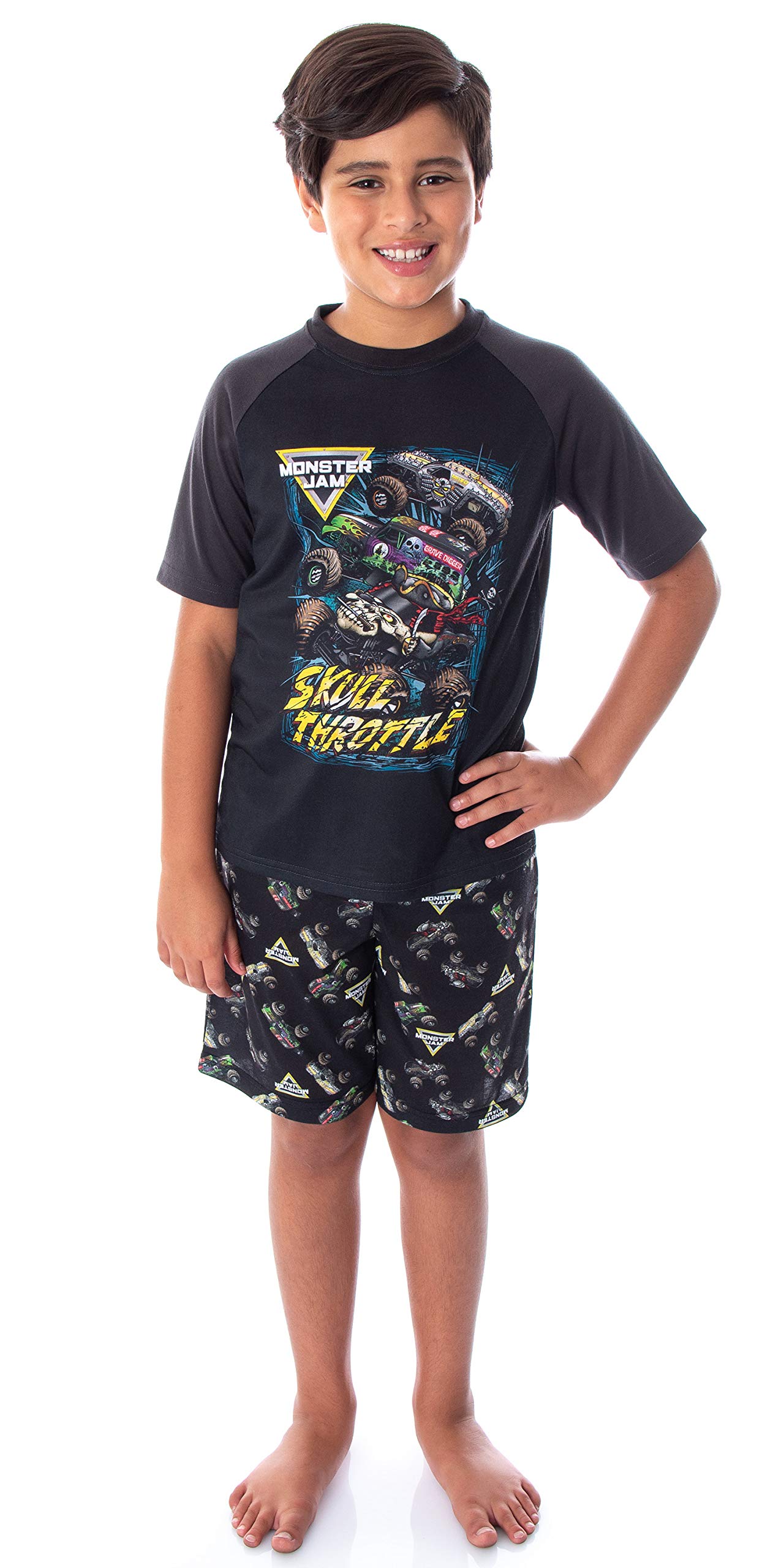 INTIMO Monster Jam - Juego de pijama para niños con diseño de pirata (MAX-D, Grave Digger Monster Truck