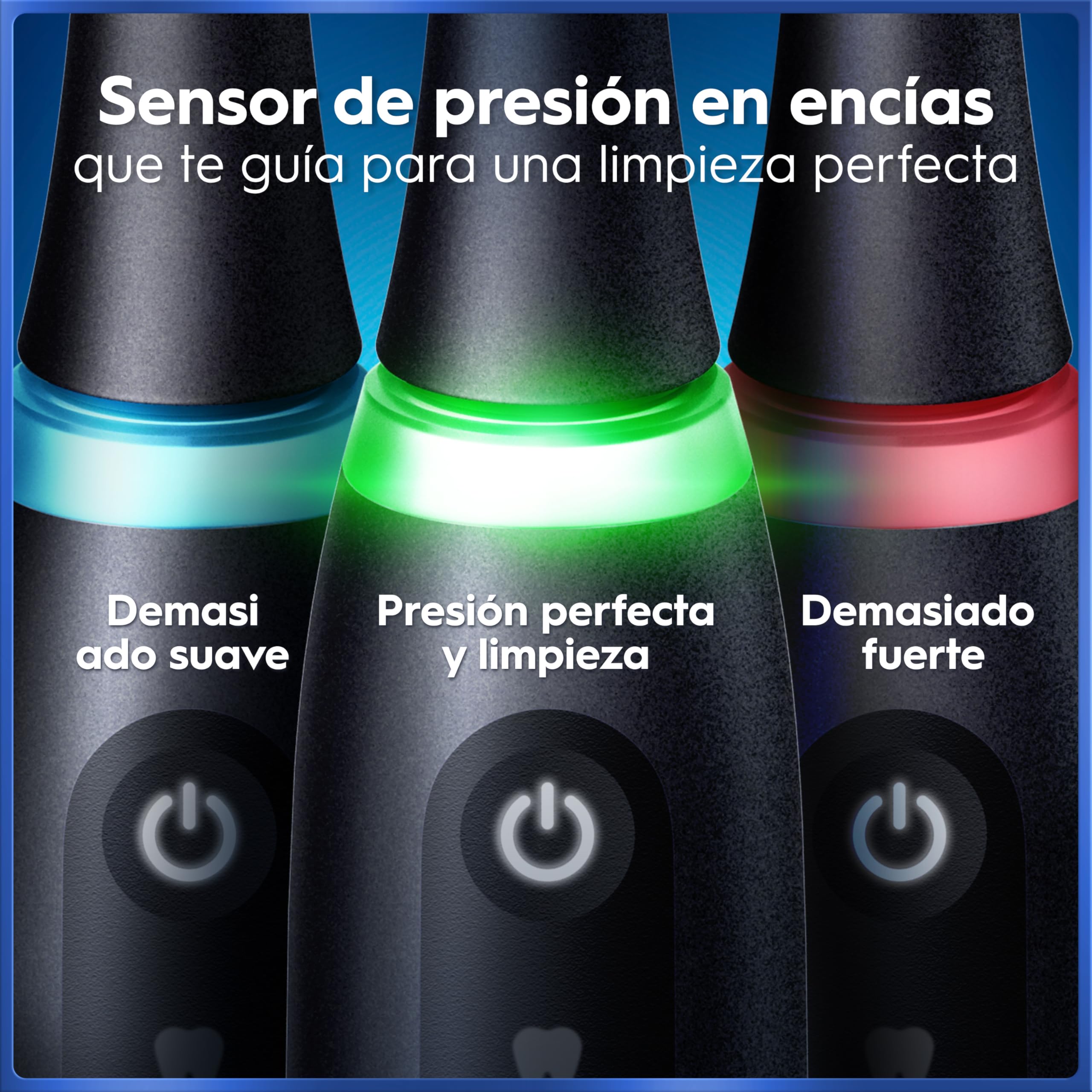 Oral-B iO 9 Cepillo de Dientes Eléctrico con 3 Cabezales, Negro - Cepillo Dental con 7 Modos de Cepillado Y Sensor de Presión, Carga Rápida, Estuche Cargador de Viaje, Seguimiento con App