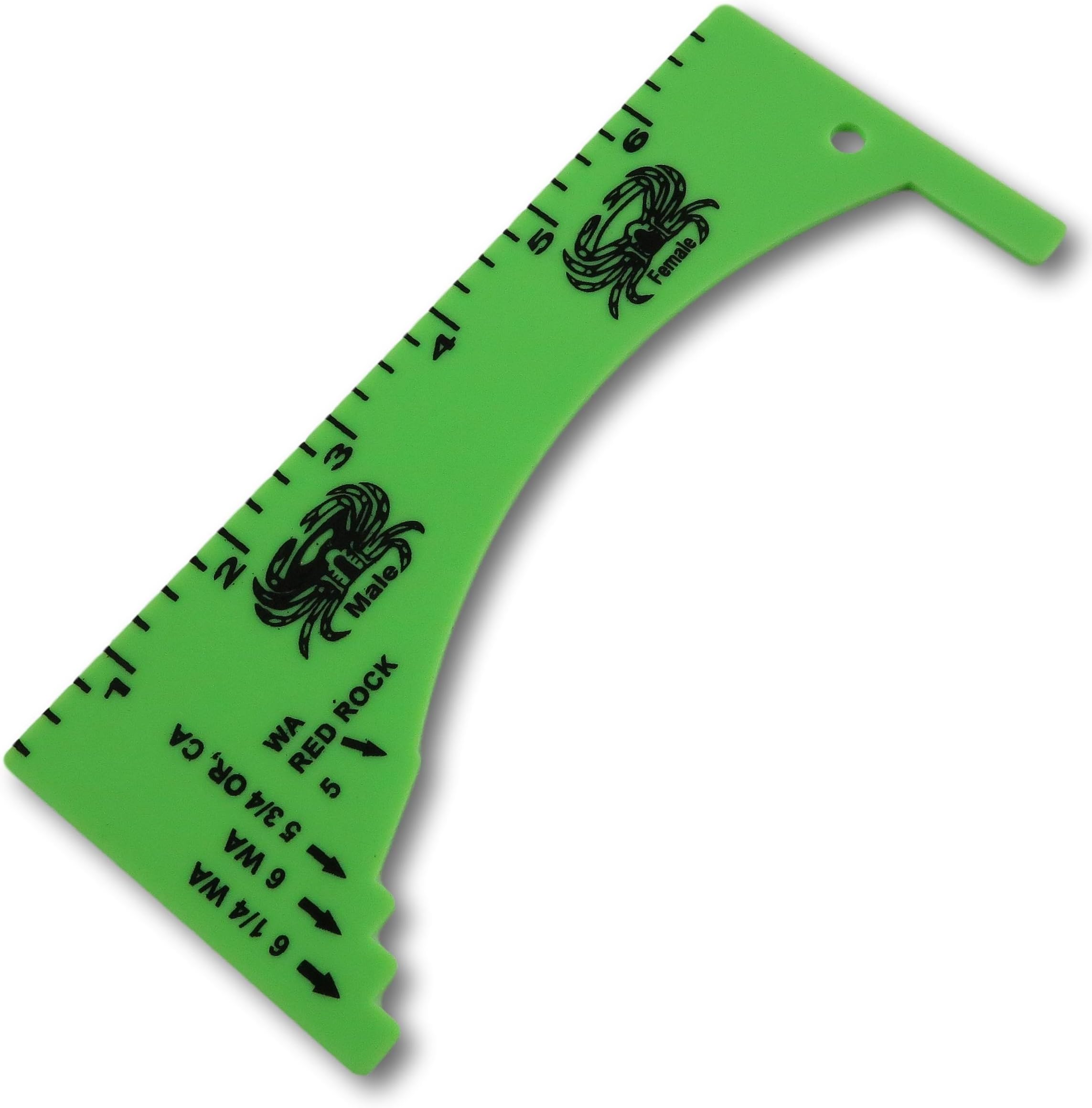 Dungeness Crab Measure - Gauge for Oregon, Washington & California (Made in USA) (Lime Green)