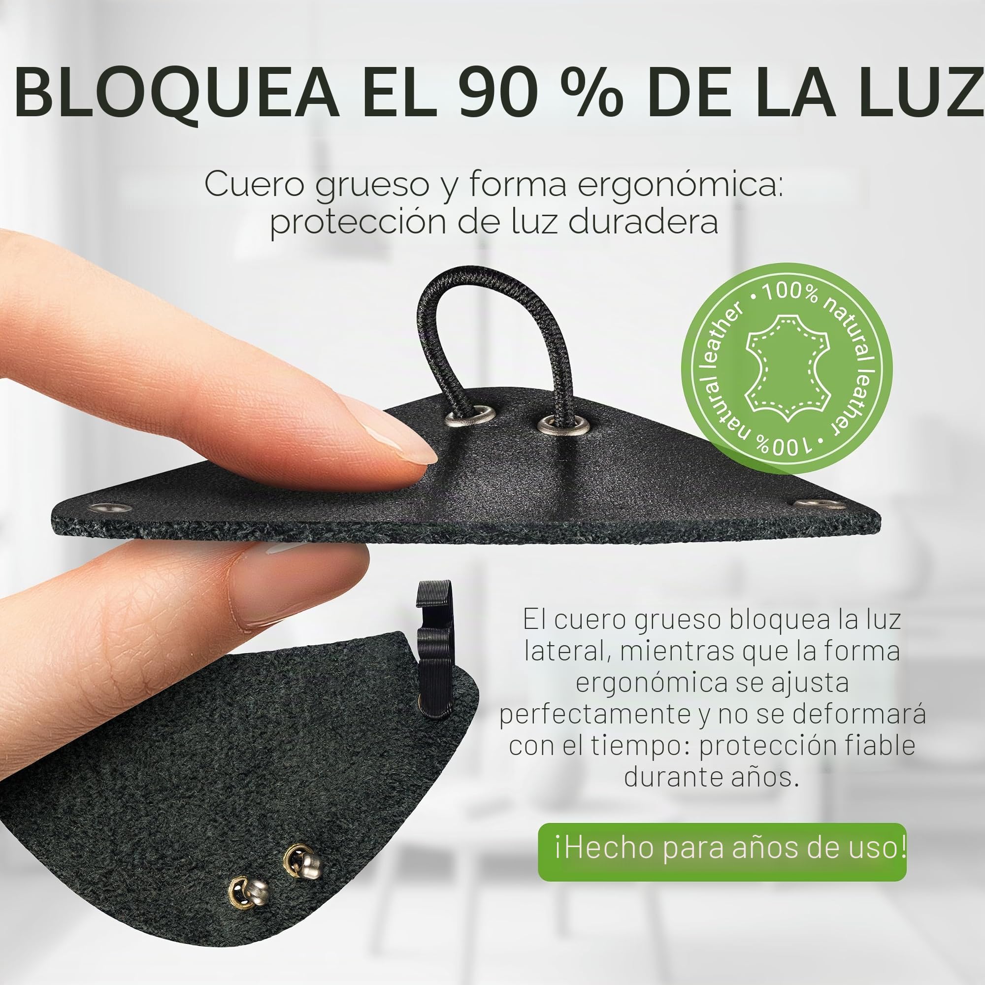 Negro Protector lateral desmontable para gafas de sol, protector lateral de cuero para proteger sus ojos, protector lateral universal