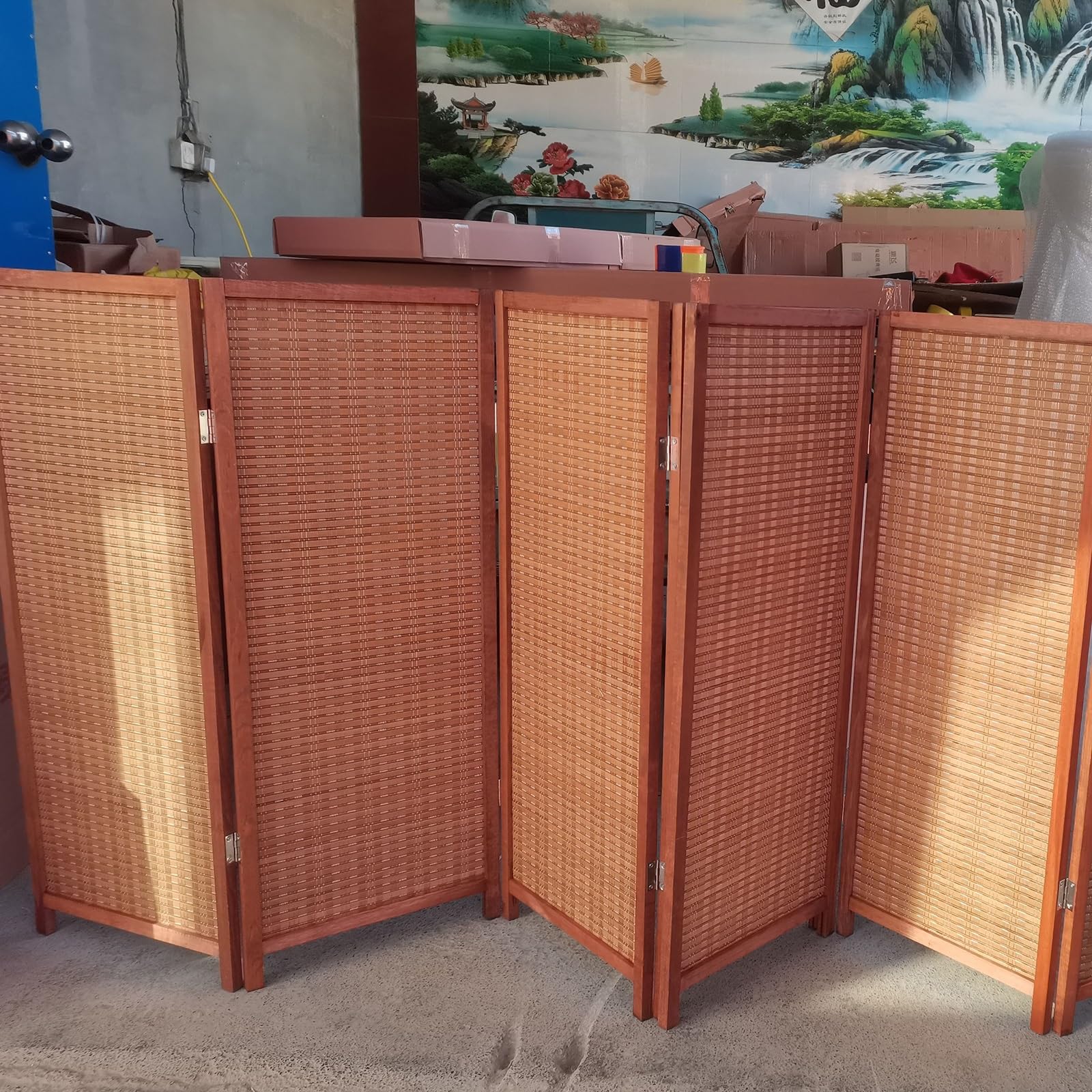 Paravent japonais court cloison de bureau pliante en bois écran d'intimité pour porte d'entrée