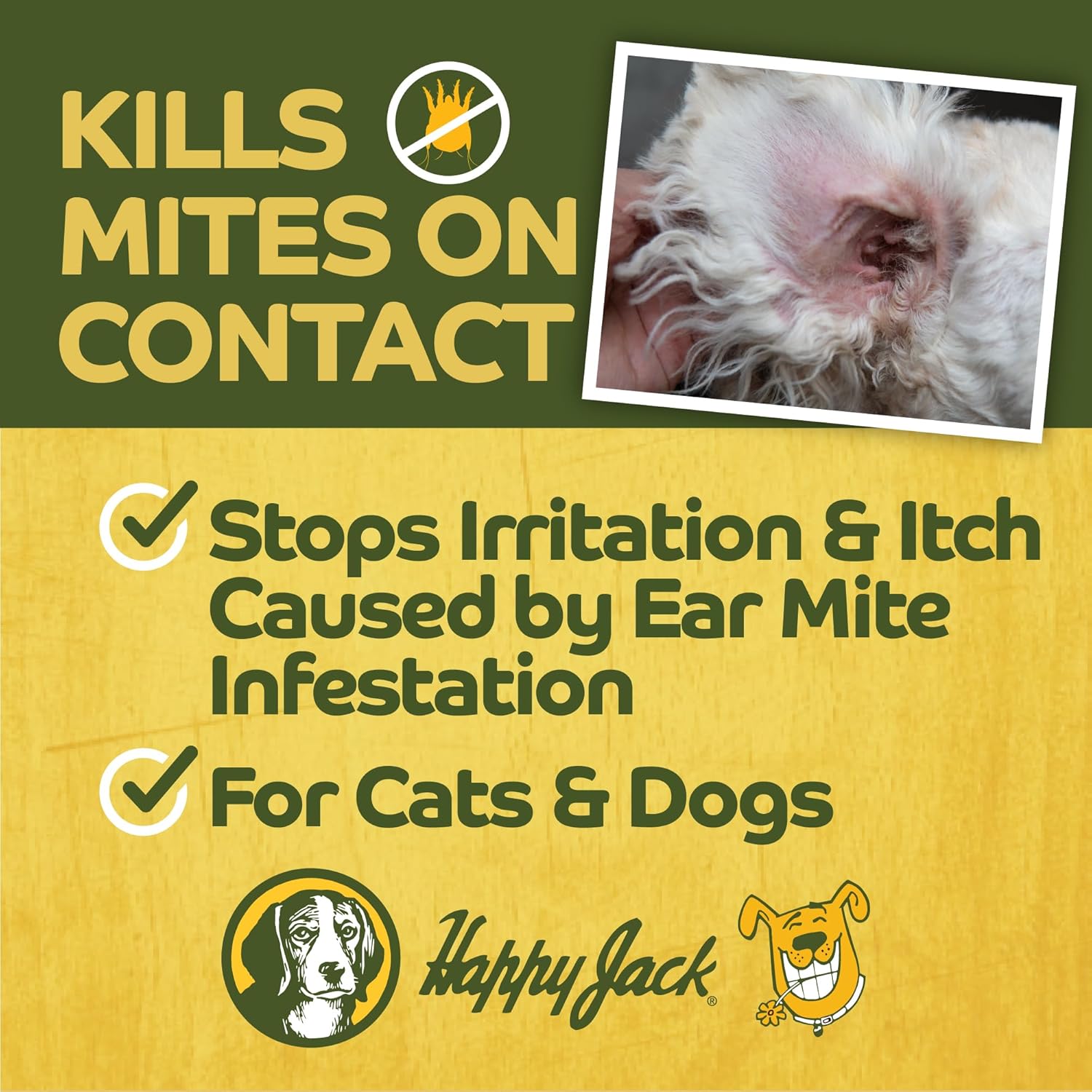 Happy Jack Mitex Ear Mites Treatment for Cats & Dogs, Itchy Ear Relief for Dogs, Mite Medicine for Cats, (1oz)