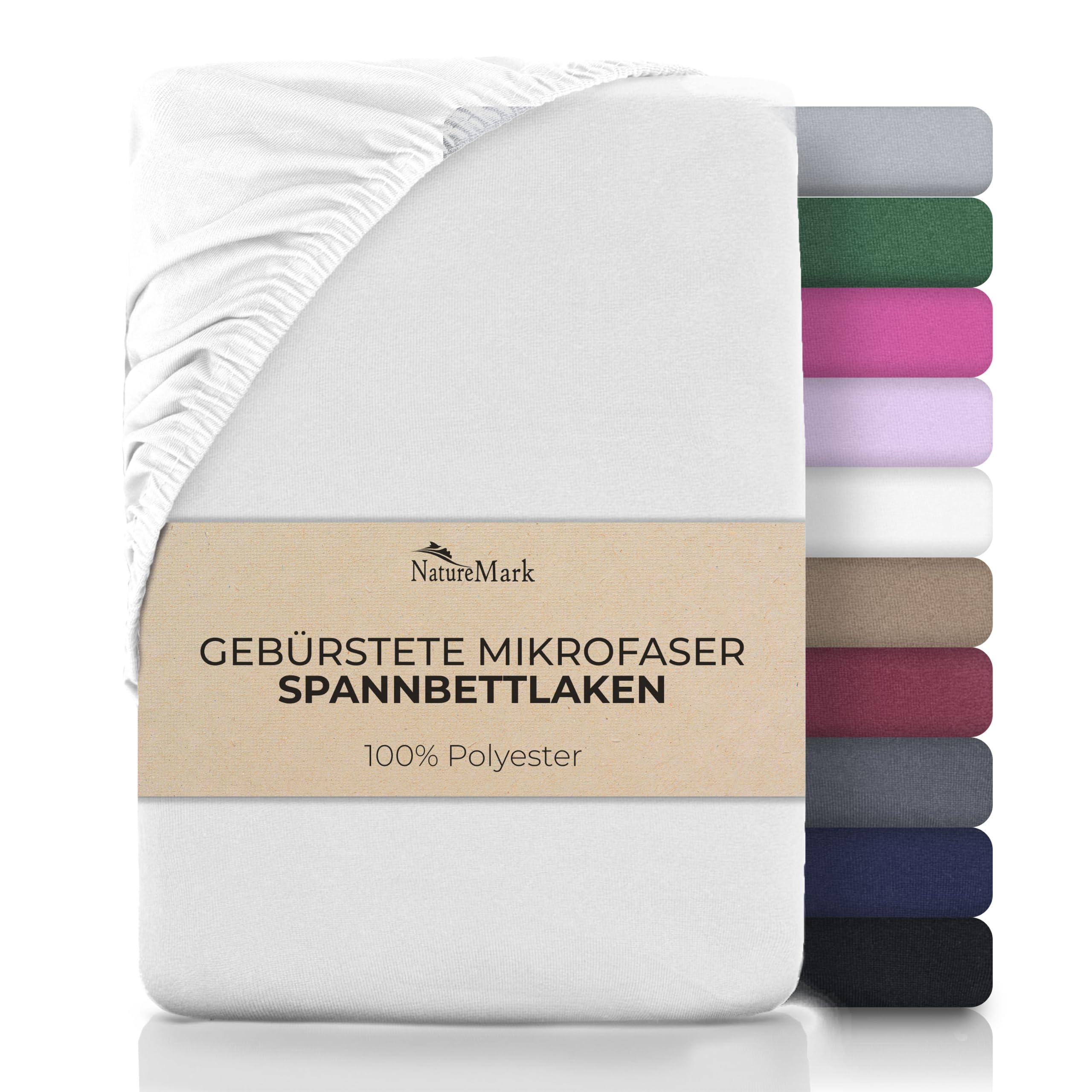 NatureMark Mikrofaser Spannbettlaken – weich, atmungsaktiv und pflegeleicht – hautfreundlich, schnelltrocknend und formstabil