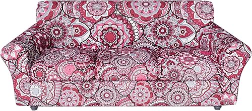 Miniatura 11 de Fundas elásticas para sofá, Fundas de sofá con estampado floral, 2 piezas de funda para sillón con funda de sección separada, Funda lavable para
