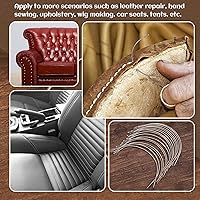 Vista 7 de 80 agujas curvas, 4 tamaños, agujas de coser curvas, agujas de tejer para tapicería, agujas de cuero en forma de C para proyectos de cuero