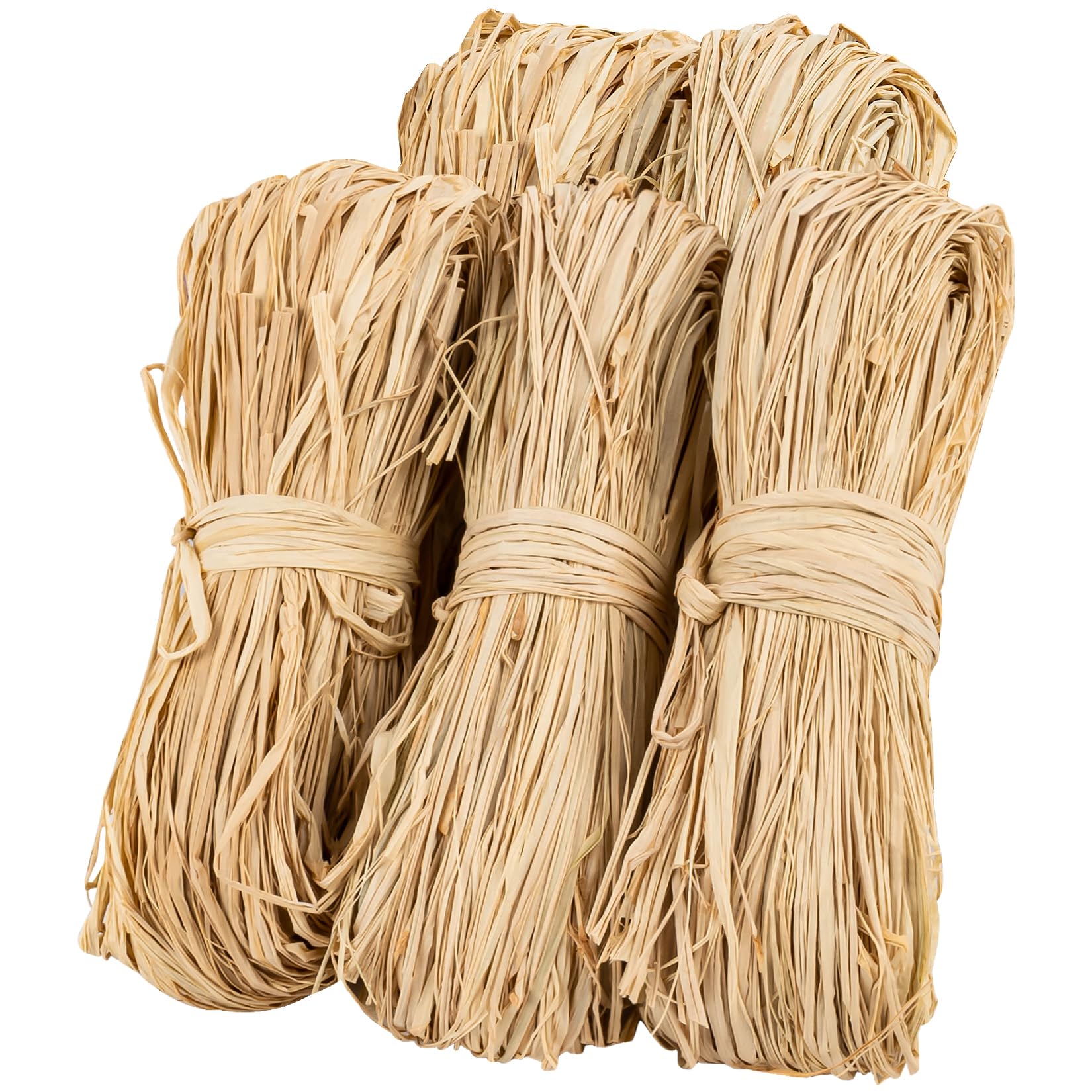 Sukh 300g Natural Raffia Ribbon Raffia Grass - Raffia Straw for Florist Bouquets Decoration Crafts Ribbon for Gift Wrapping Christmas Gift Birthday Raffia Grass Wrap Ribbon Natural Materials 6PCSx50g
