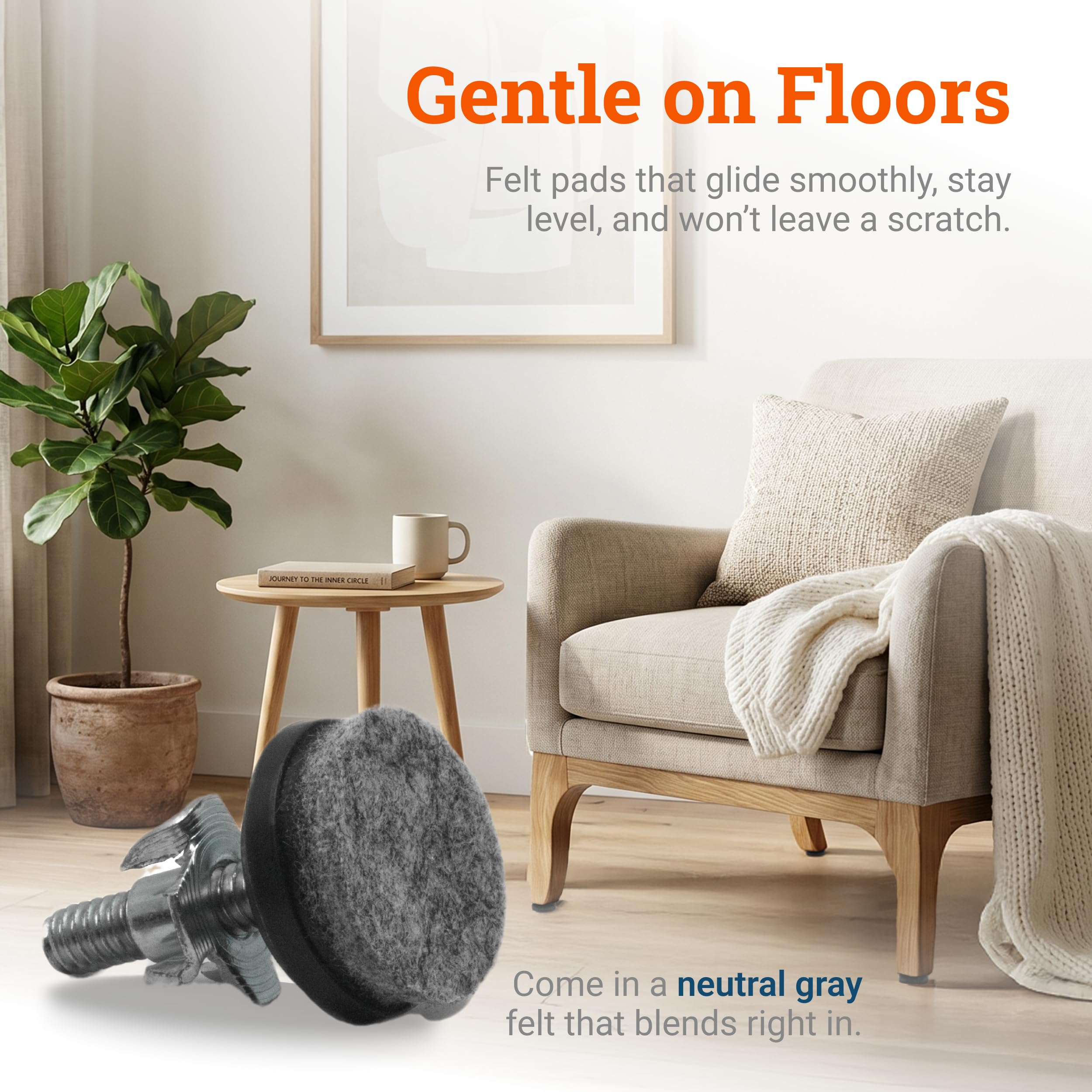 Silla niveladores – niveladores muebles – muebles – Pie de nivelación ajustable Muebles Pies Almohadillas de fieltro – de fieltro, para suelos de madera – Ajuste para silla patas y muebles
