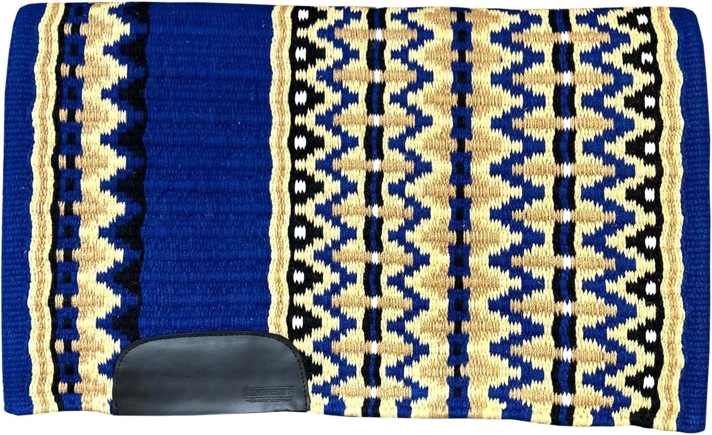HUMAYL Saddlery Saddle Pad/Blanket for Horses Western Show Horse Saddle Blanket New Zealand Design Handmade Wool Saddle Blanket Top Wool Saddle Pad Regular Size : 34" L x 36" W x 1" inches PAD0164