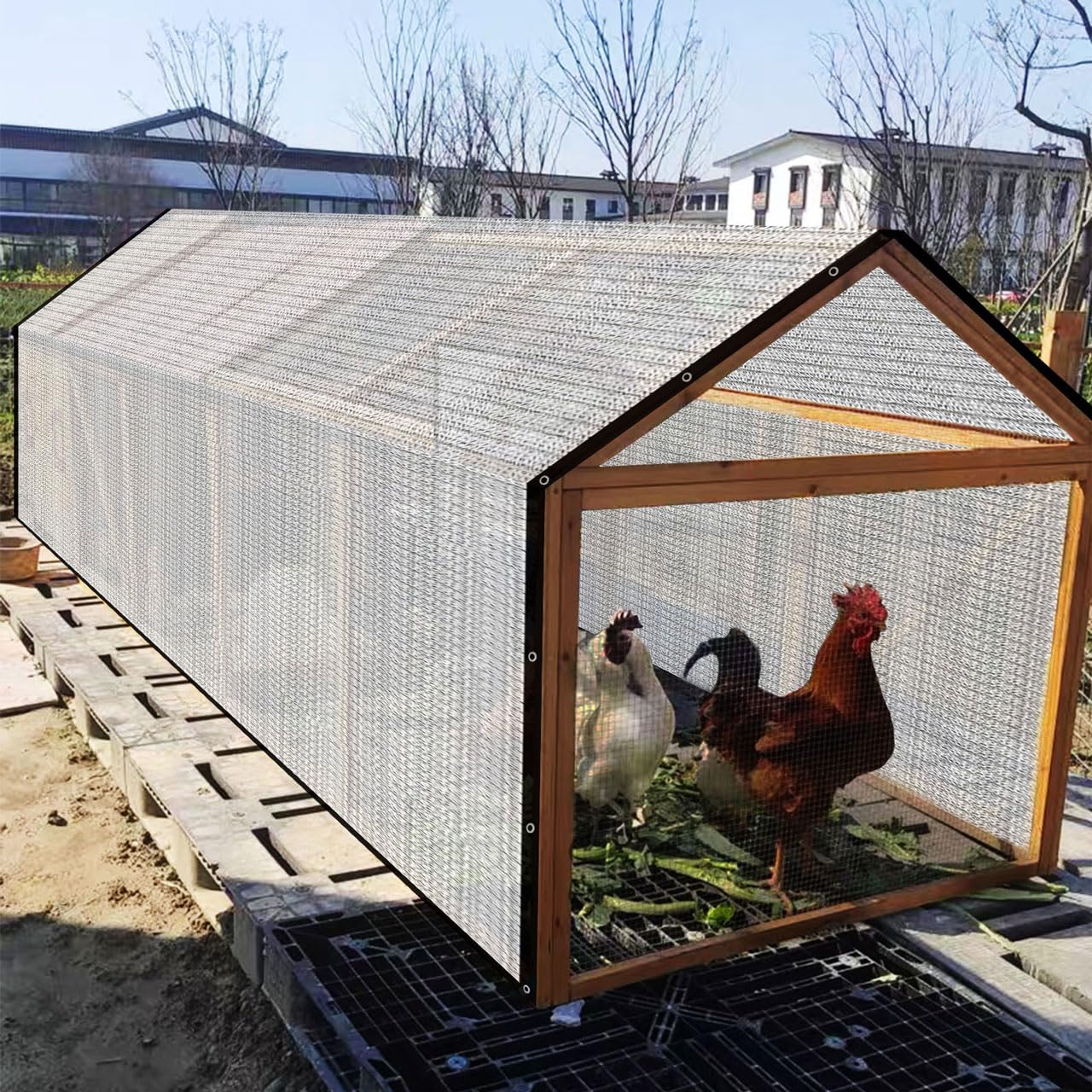 Schaduwnet voor de tuin, zonwering, auto, aluminiumnet, 80