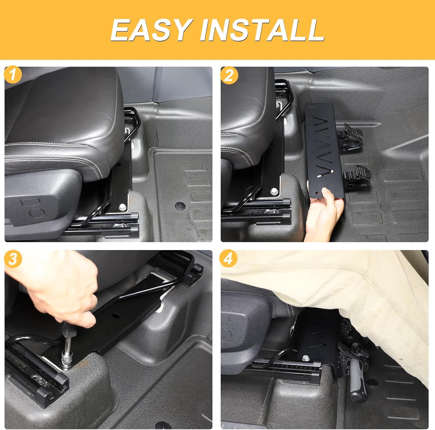 Flashlight Holder Bracket Mount Compatible with INEOS Grenadier 2020-2024 Accessories, Carbon Steel Auto Underseat Flashlight Small Tool Holder Bracket