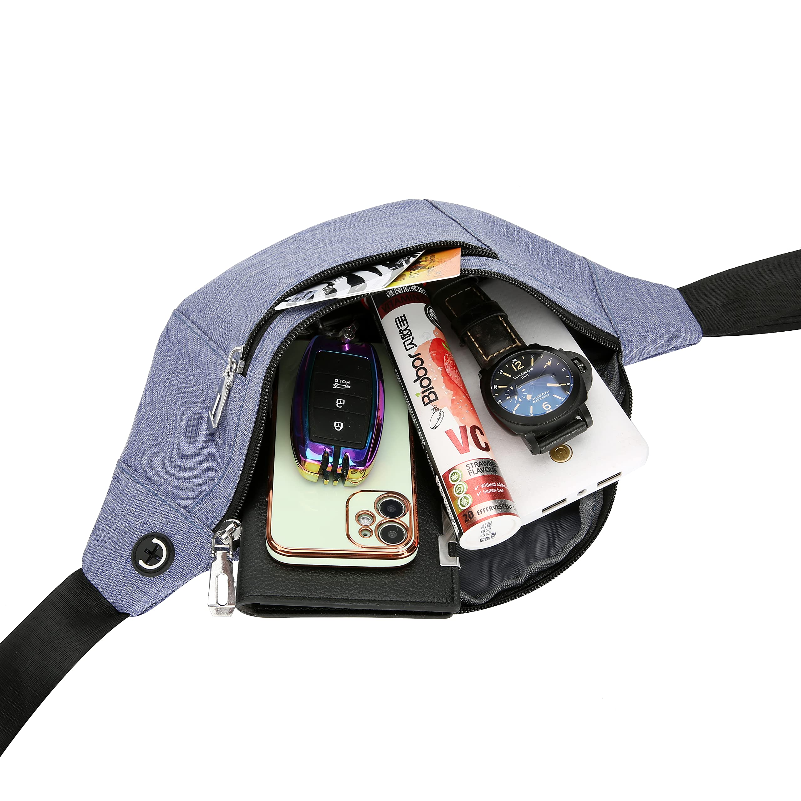 Bauchtasche für Männer und Frauen, modische wasserdichte Hüfttaschen mit verstellbarem Gürtel, lässige Tasche Bauchtaschen für Reisen Sport Laufen. (2-lila)
