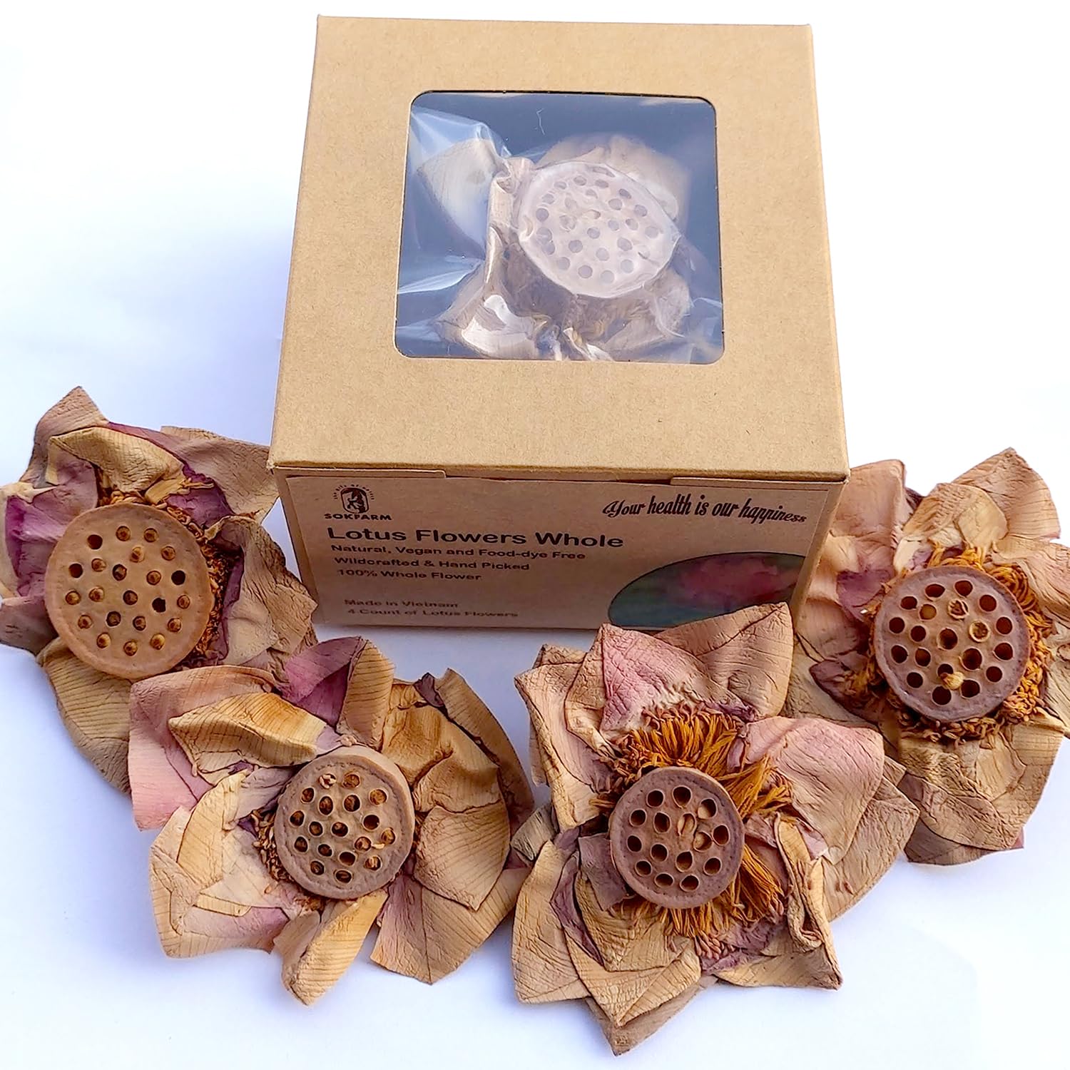 Lotus Flower Tea Bloom Flowering Teas, Dried Whole Blooming Tea Flowers, Blue Dried Flowers Flor De Loto, Delicious Intense Flavor, No Caffeine, Low