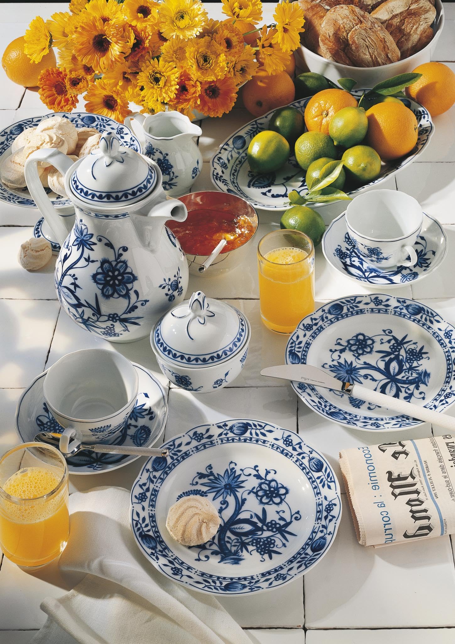 KAHLA 170290A72067C Rossella Zwiebelmuster Kaffeeservice 18tlg. | Kaffeeset für 6 Personen mit Zwiebelmuster Dekor aus Porzellan
