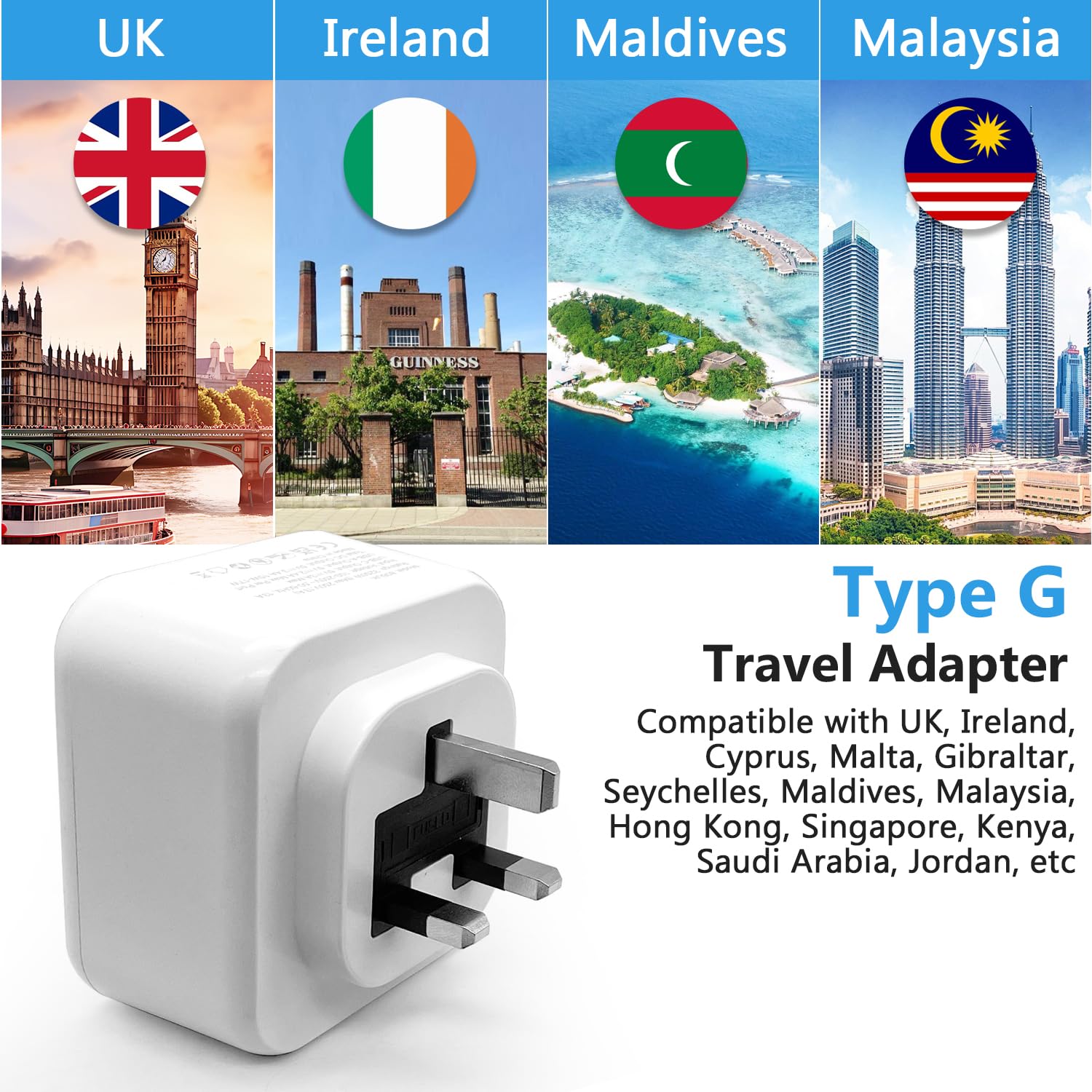 Adattatore Spina UK Con Interruttore On/off: Da Universale A Inglese 3 Pin Per Viaggiare