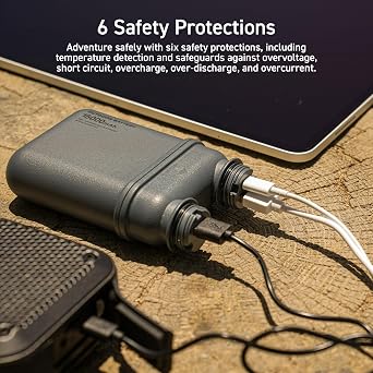 ELECOM NESTOUT Portable Charger and LED Flash Light, 5000mAh Outdoor Battery Power Bank, 32W USB-C Fast Charging PD, Battery and Light for Camping, 1000 Lumen LED Bright Light Flash-1