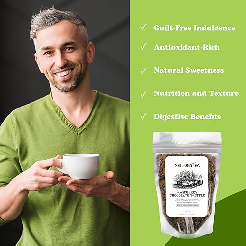 Miniatura 7 de Nelson's Tea - Chocolate blanco con fresa - Té blanco de hojas sueltas - Té negro, té blanco, capullos de rosa, escaramujos, cártamo, hoja de fresa,