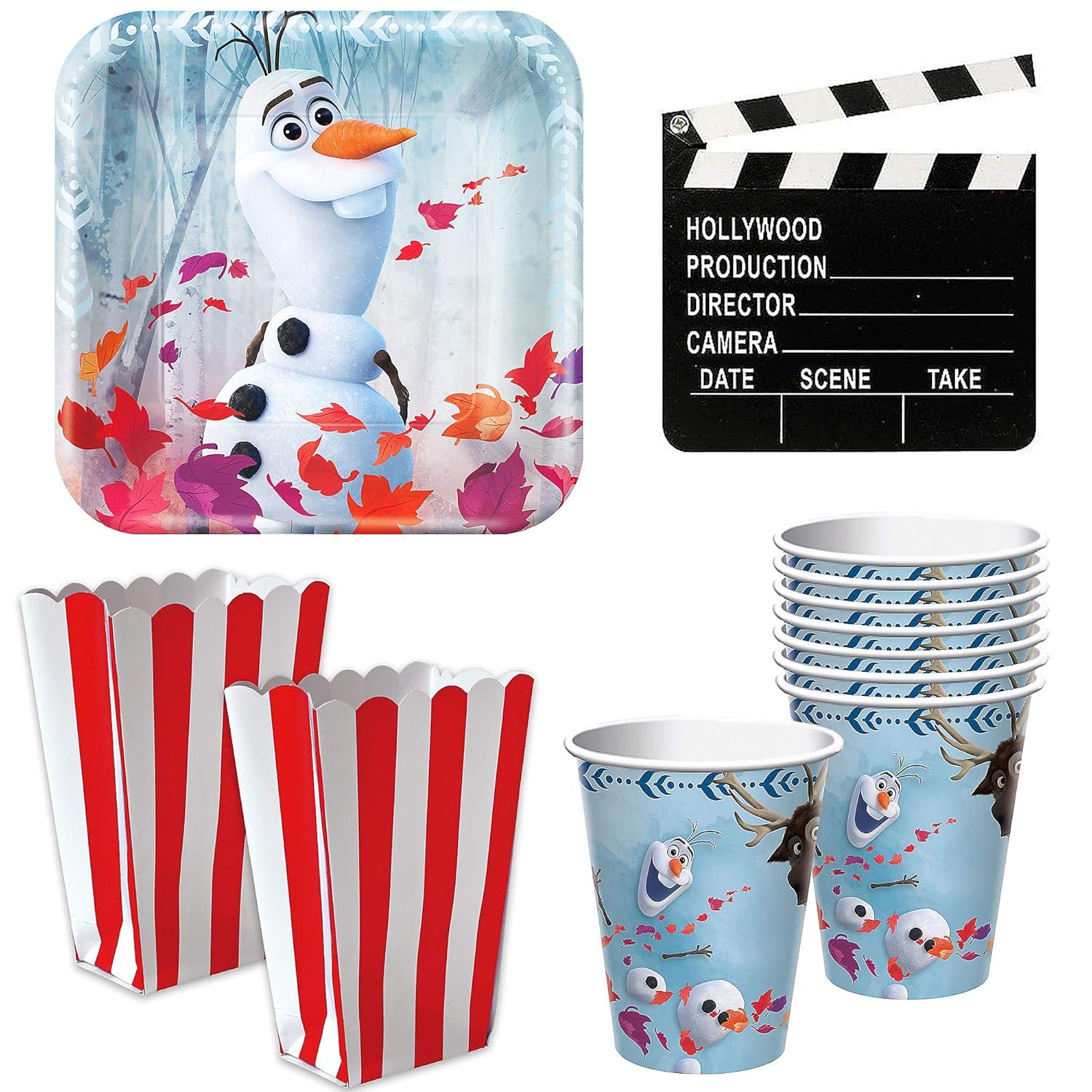 Party City Frozen 2 Movie Night Kit, Party Supplies, Cups, Plates and