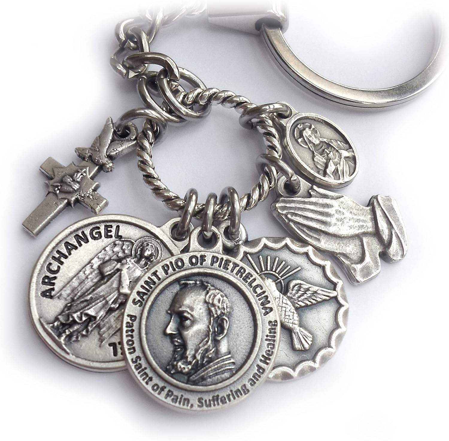 St. Pio of Pietrelcina, Padre Pio, Patron Saint of Healing, Prayer Amulet Necklace, Keychain or Clip