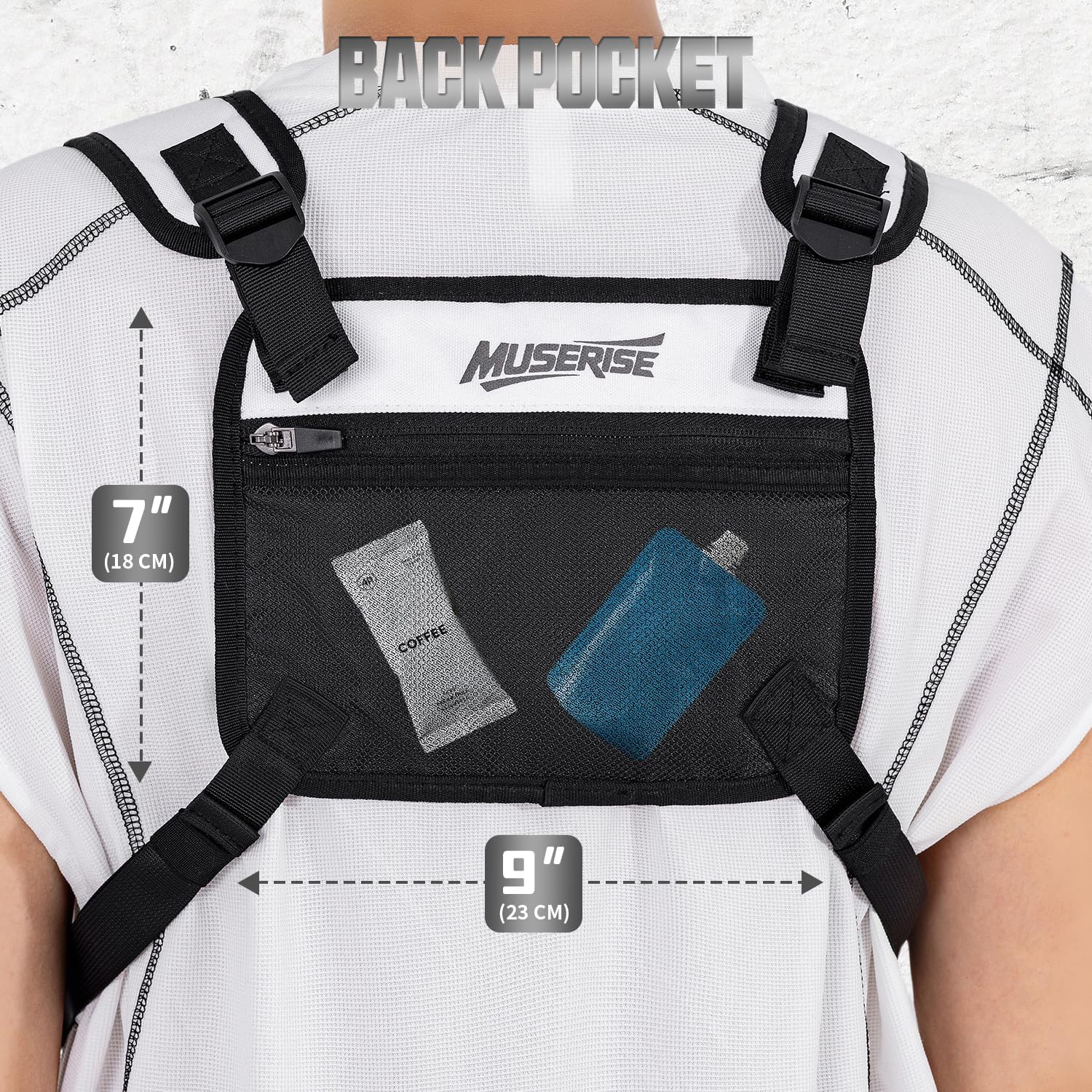 Sports Chest Bag For Men Women, Water Resistant Lightweight Front Chest Pack, Running Vest Bag With Built-In Phone Holder & Extra Storage For Workouts, Running, Cycling - Image 3