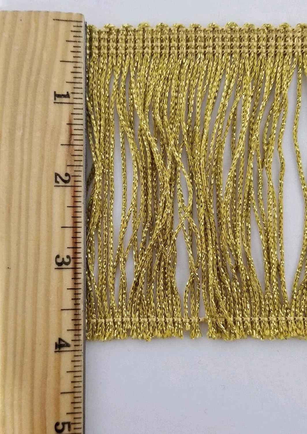 4" Metallic Chainette Fringe - 5 Continuous Yards - Many Color Options! (Gold)