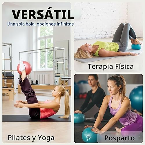 Miniatura 4 de ProBody Pilates Bola de Pilates de 9 Pulgadas - Pequeña Pelota de Ejercicio para Estabilidad, Barra, Núcleo, Entrenamientos Abdominales, Yoga