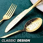 Gold Flatware Set, OGORI 40-Piece Food Grade Stainless Steel Gold Silverware Set Service for 8, Mirror Polished Cutlery Utensils Set Include Knife/Fork/Spoon, Dishwasher Safe