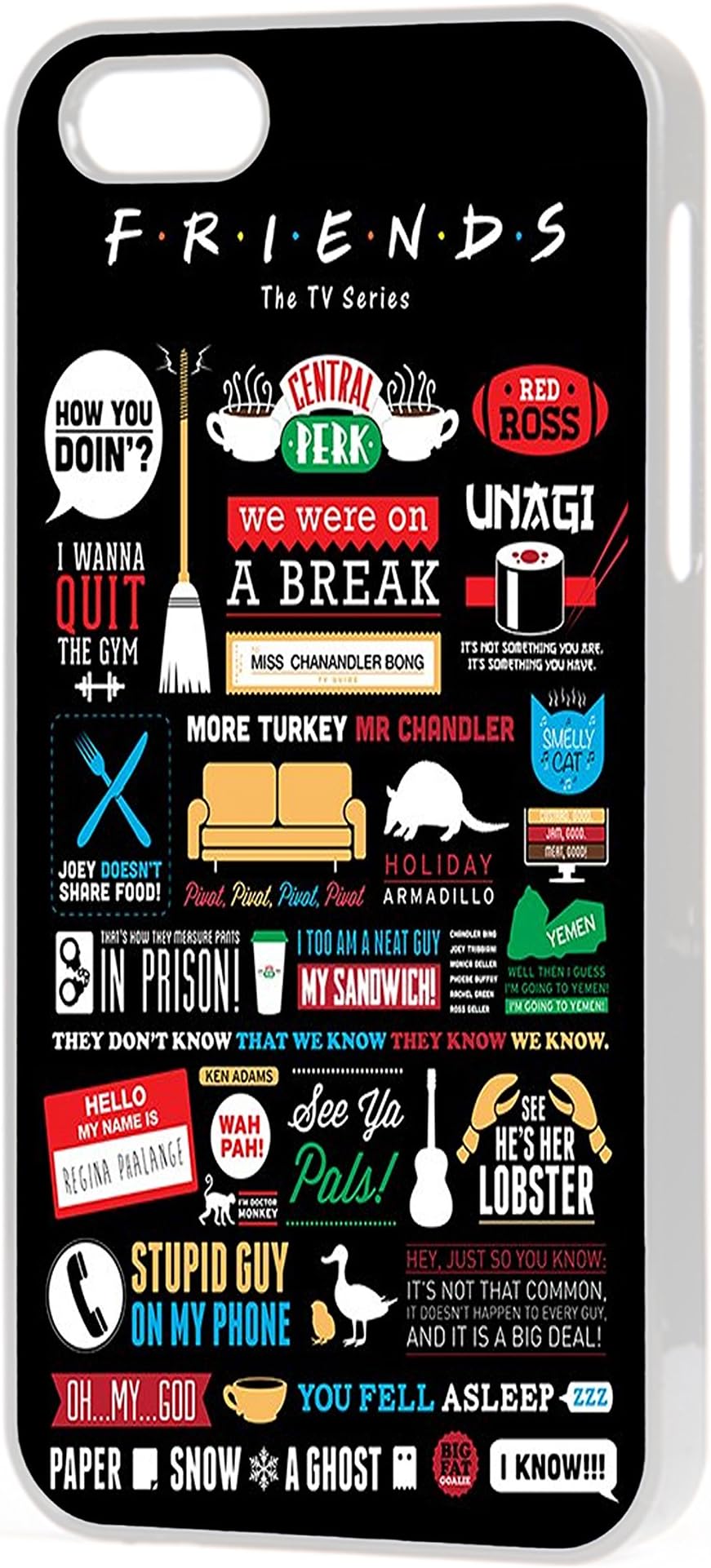 Friends Quotes iPhone case to fit Apple iPhone 4 , 4s , 5 , 5s , 5c , 6 , 6 plus . (Apple iPhone 6, White)