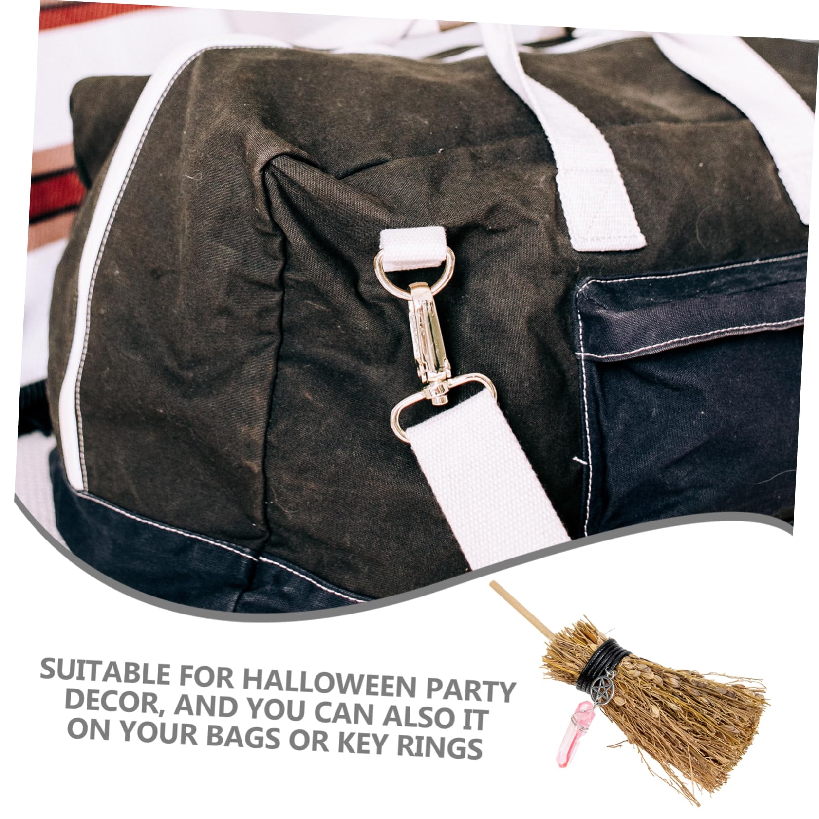 SEWACC Halloween Supplies Micro Landscape Decor Miniature Broom Model Car Hanging Pendant DIY Charm Pendant