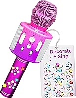 Vista 7 de Move2Play, Micrófono de karaoke para niños, incluye calcomanías y Bluetooth, regalo de cumpleaños para niños, juguete para niñas de 2, 3, 4, 5, 6