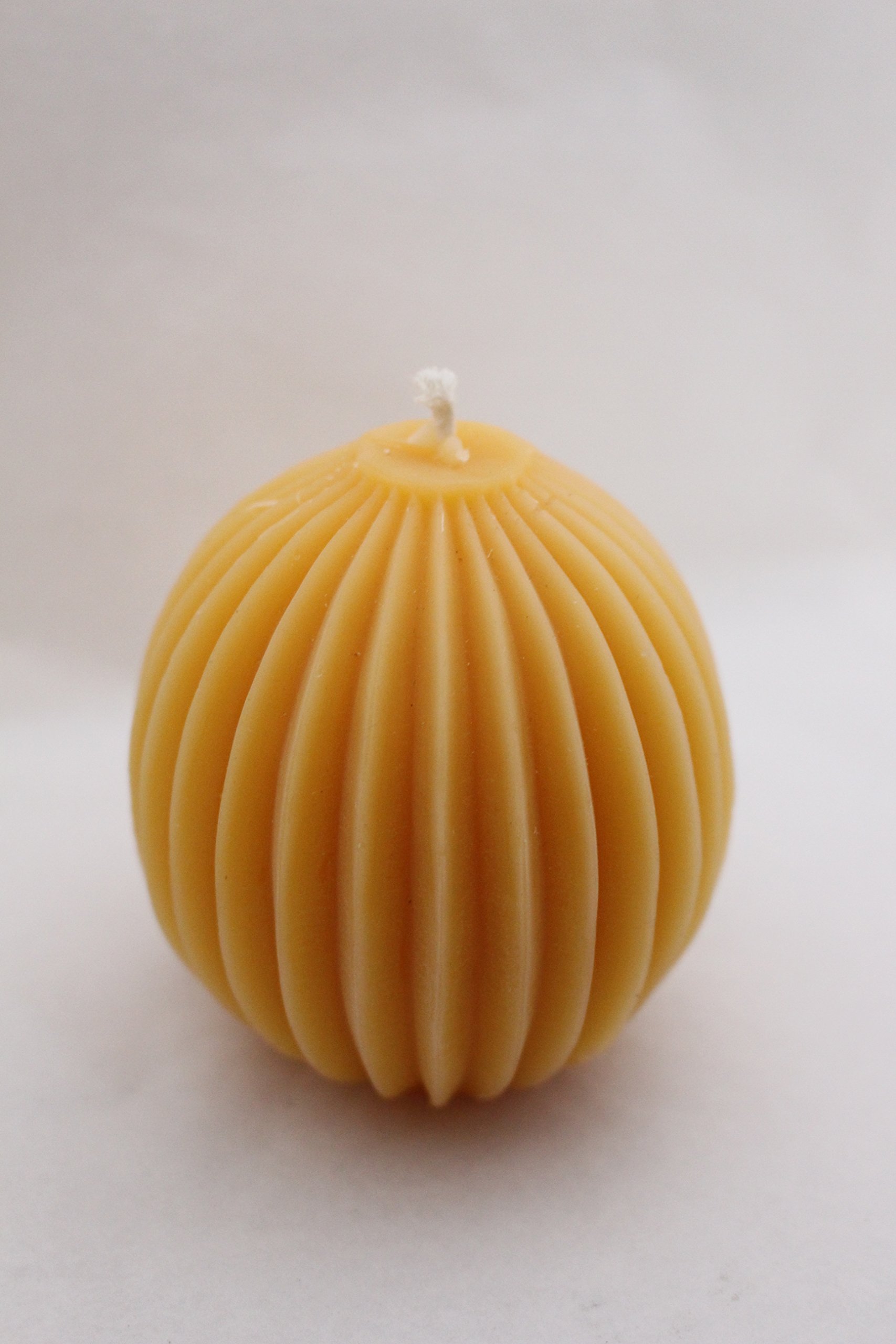 Segmented Sphere Beeswax Candle Made with Organic Beeswax