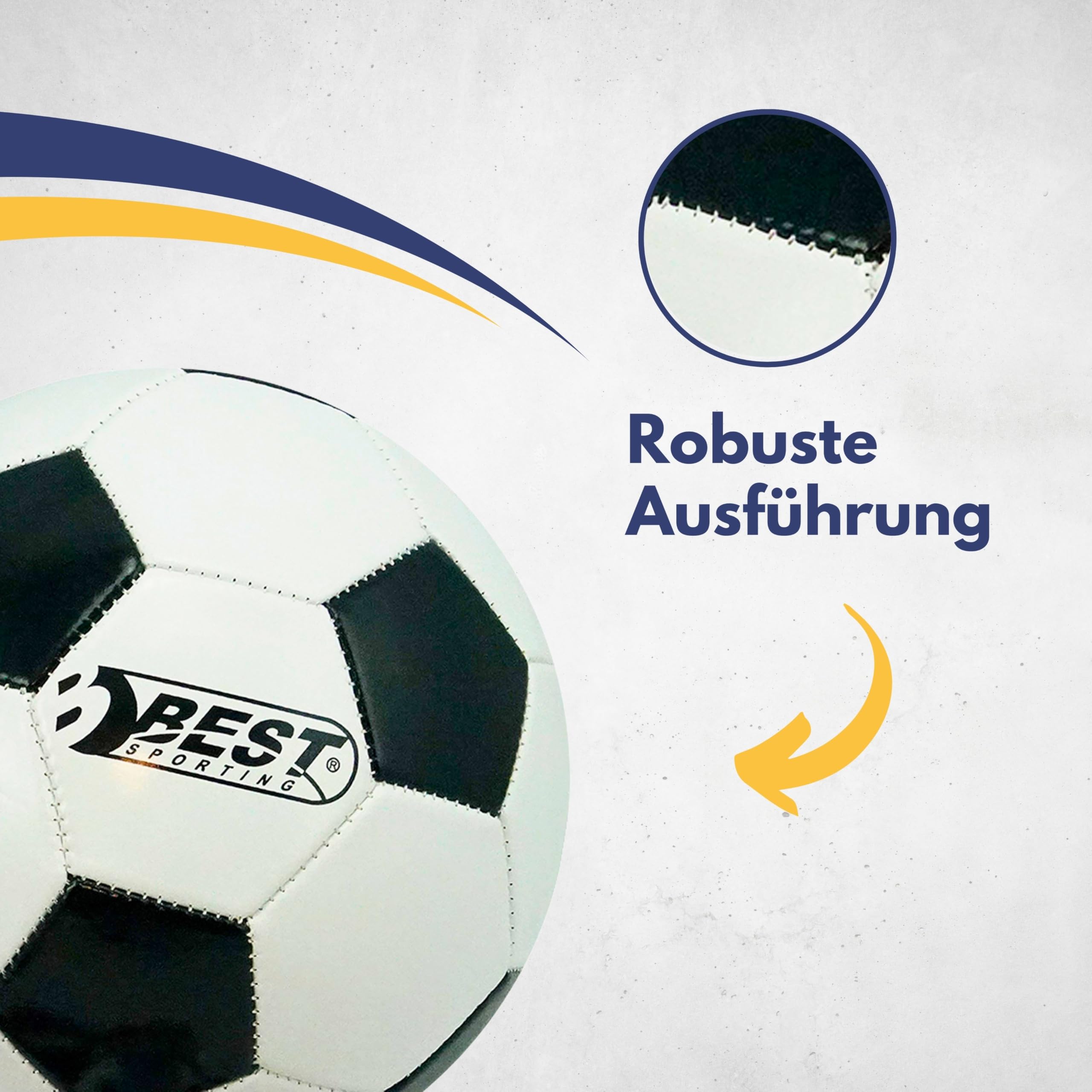 BEST SPORTING Fußball Superstar Classic I Fussball mit klassischem Design I hochwertiger Ball I Fußball Kinder in Größe 5 I weißer Fussball Kinder I strapazierfähiger Trainingsball