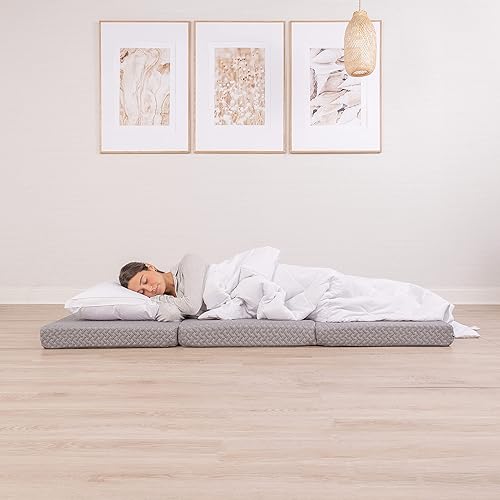 Milliard Colchón plegable de espuma viscoelástica de alta calidad triple pliegue con funda lavable impermeable ahorro de espacio tamaño individual